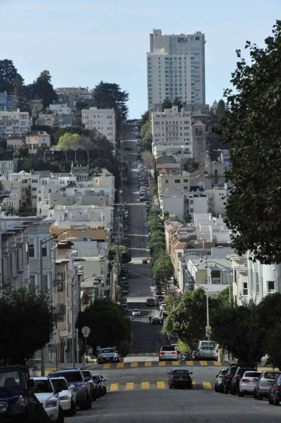 As famosas ladeiras de San Francisco, na Califórnia, nos Estados Unidos